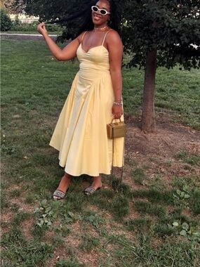 Sunny Yellow Spaghetti-Strap Mini Dress